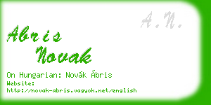 abris novak business card